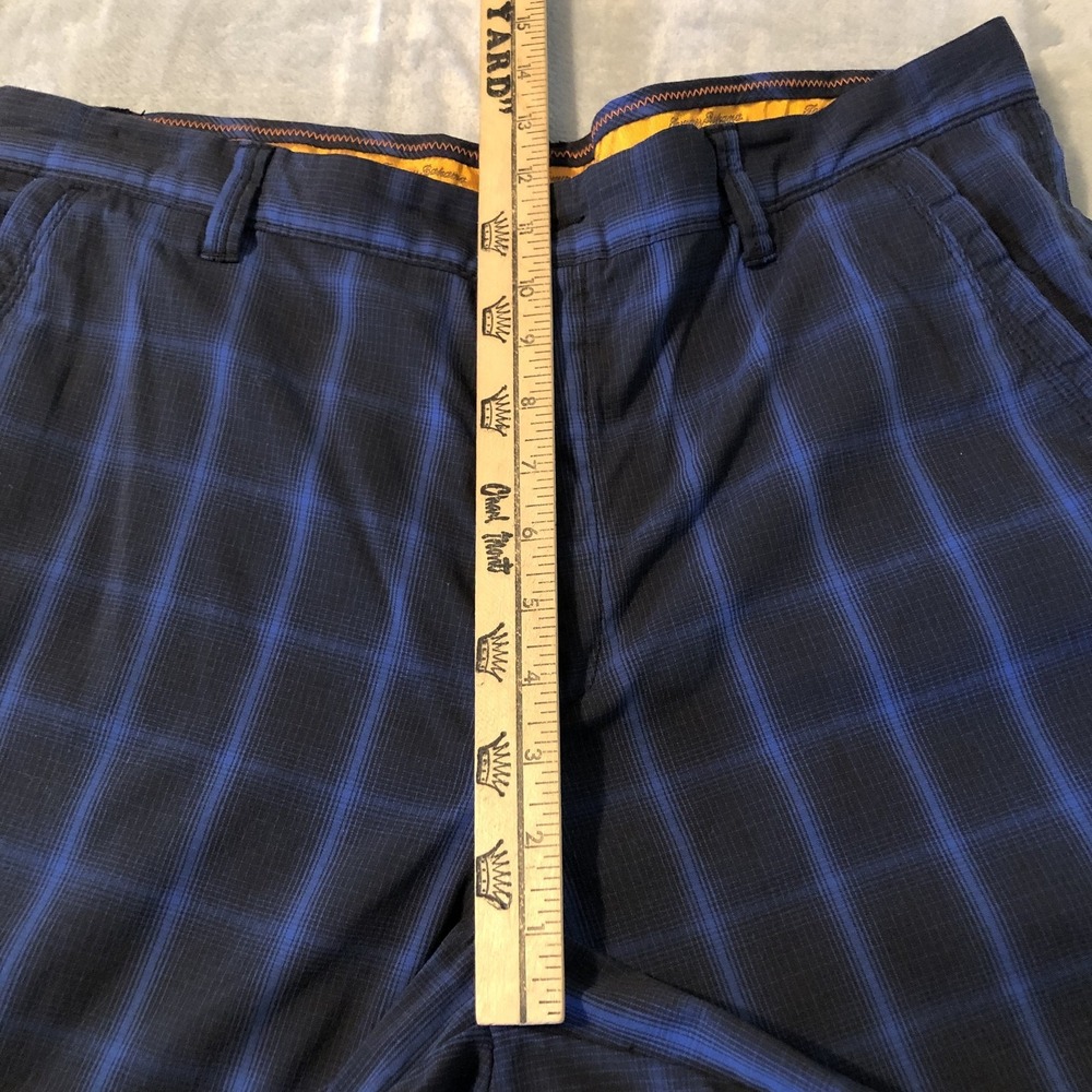 Tommy‎ Bahama Paradise Tech Shorts Mens 35 Blue Plaid Nylon Spandex Golf *Stains - Picture 15 of 16